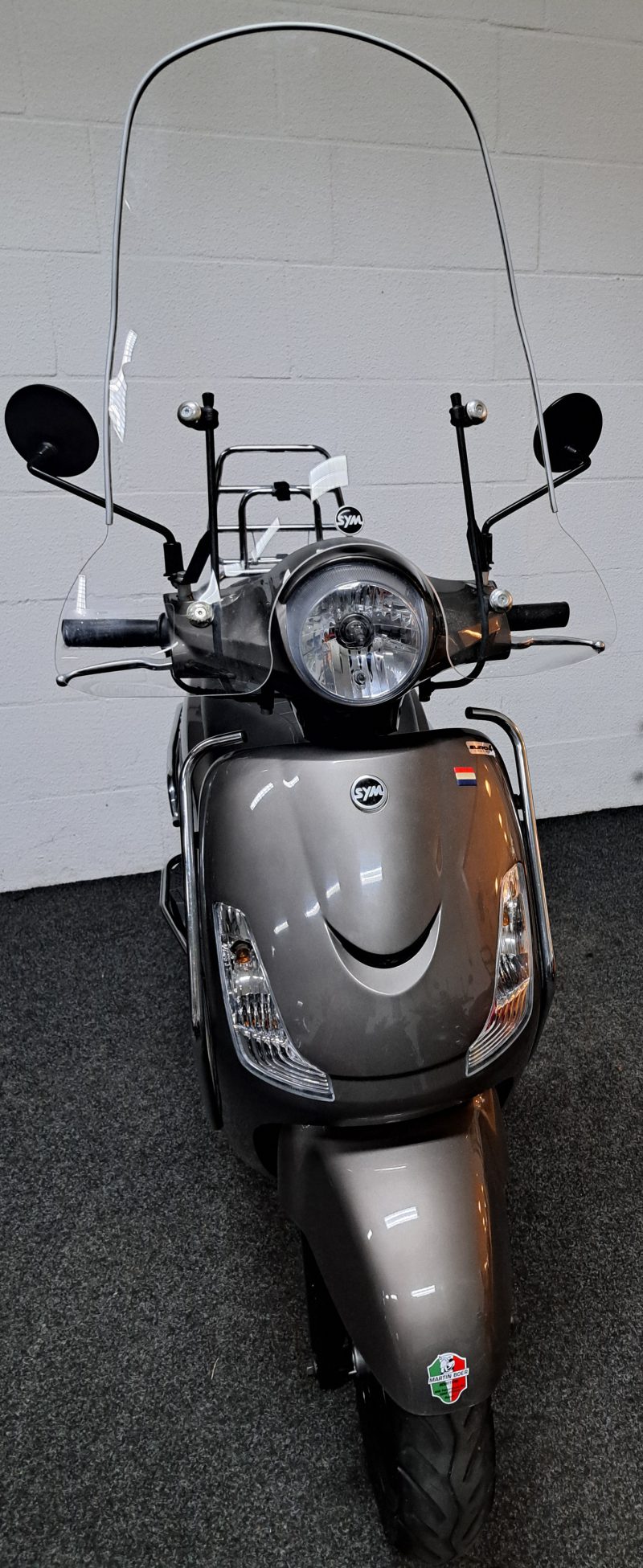 Antraciet kleurige Sym Fiddle II bromscooter - Afbeelding 7