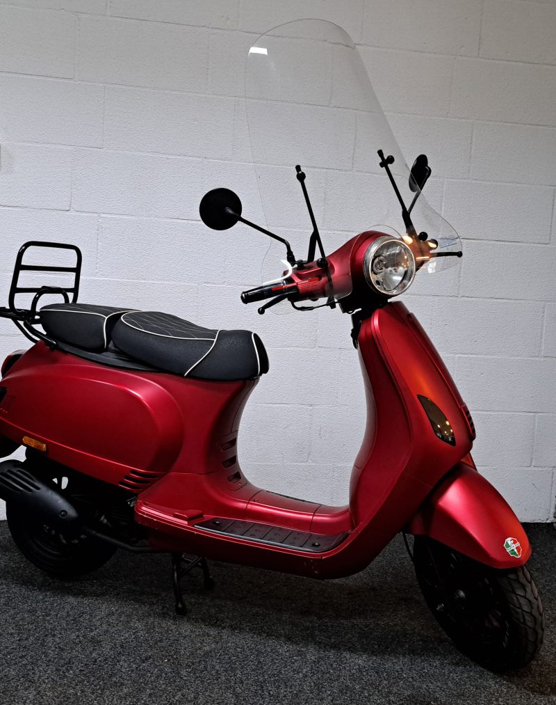 Znen mat rode bromscooter - Afbeelding 9