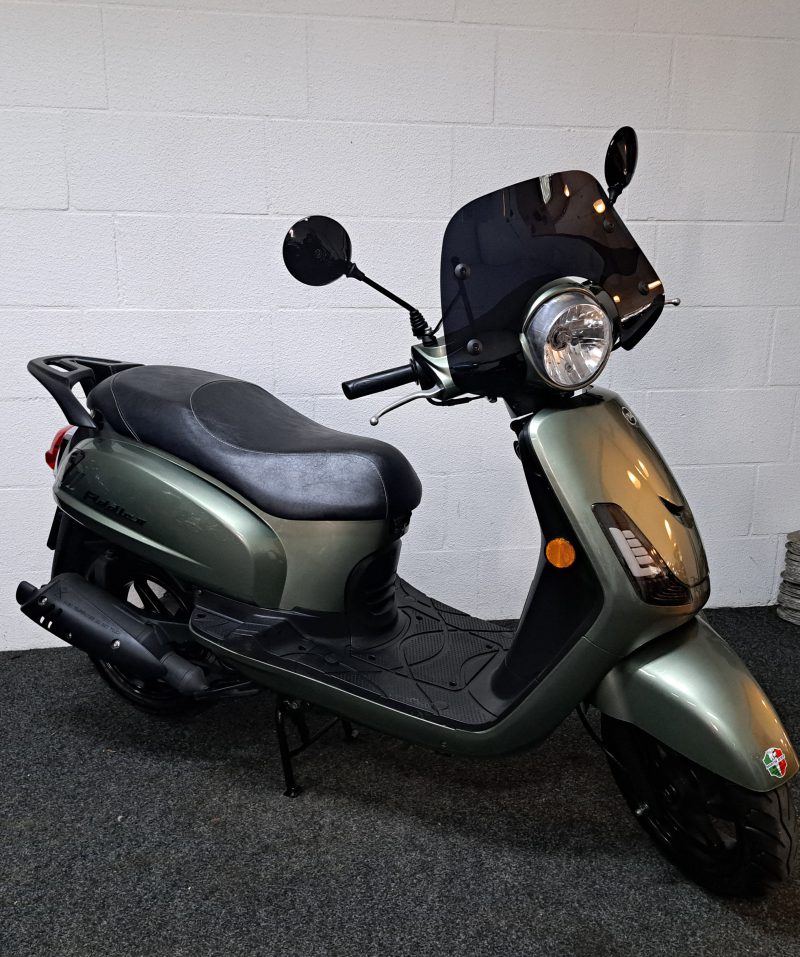 Olijf groene Sym Fiddle II bromscooter - Afbeelding 8